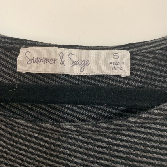 Summer And Sage Black And Gray Stripped Top - Picture 2 of 5